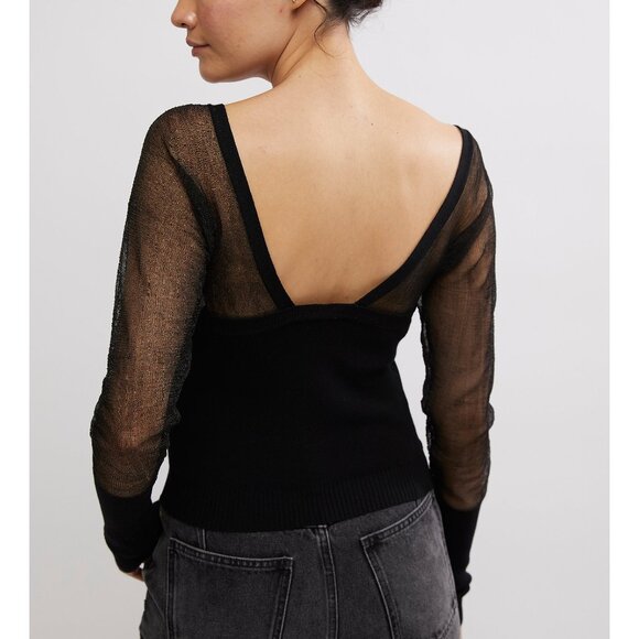 FREE PEOPLE Night After Night Long Sleeve / Black - Picture 3 of 5